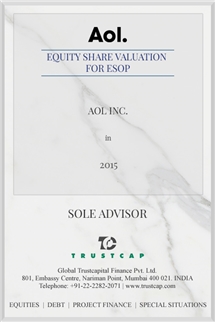 Equity Share Valuation for ESOP of M&A and Transaction Advisory Services for AOL Inc.