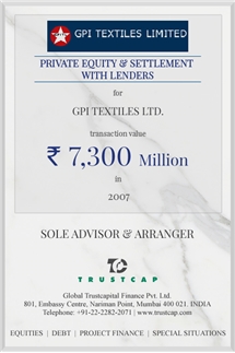 Private Equity & Settlement with Lenders of Special Situations for GPI Textiles Ltd