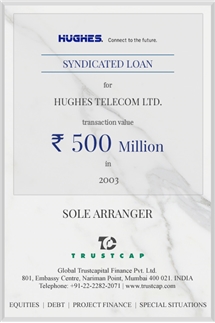 Syndicated Loan of Project & Structured Finance for Hughes Telecom Ltd.