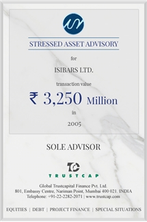 Stressed Asset Advisory of Special Situations for Isibars Ltd.