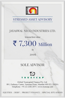 Stressed Asset Advisory of Special Situations for Jayaswal Neco Industries Limited