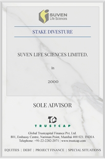 Stake Divesture of M&A and Transaction Advisory Services for Suven Life Sciences Limited