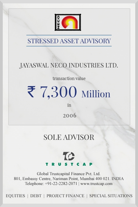 Stressed Asset Advisory of Special Situations for Jayaswal Neco Industries Limited