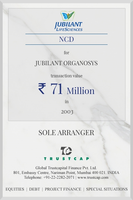 Non-Convertible Bonds of Capital Markets - ECM & DCM for Jubilant Organosys